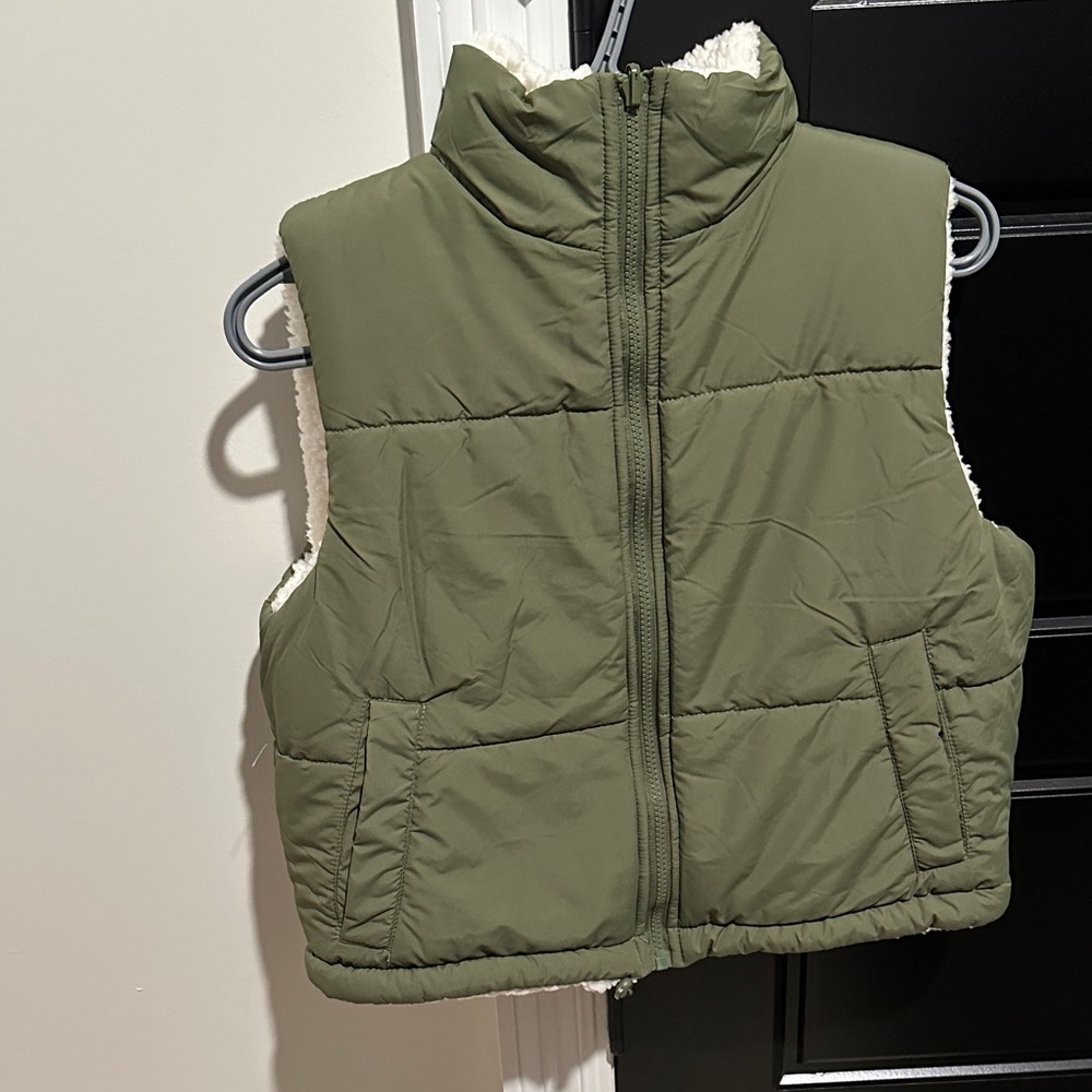 Olive Green Kids Puffer Vest